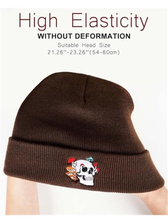 Unisex Gothic Skull Beanie Hat Skeleton Cuffed Winter Hat main image 7